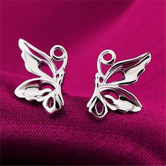 .925 Sterling Silver Butterfly Earrings - Picture 5 of 7